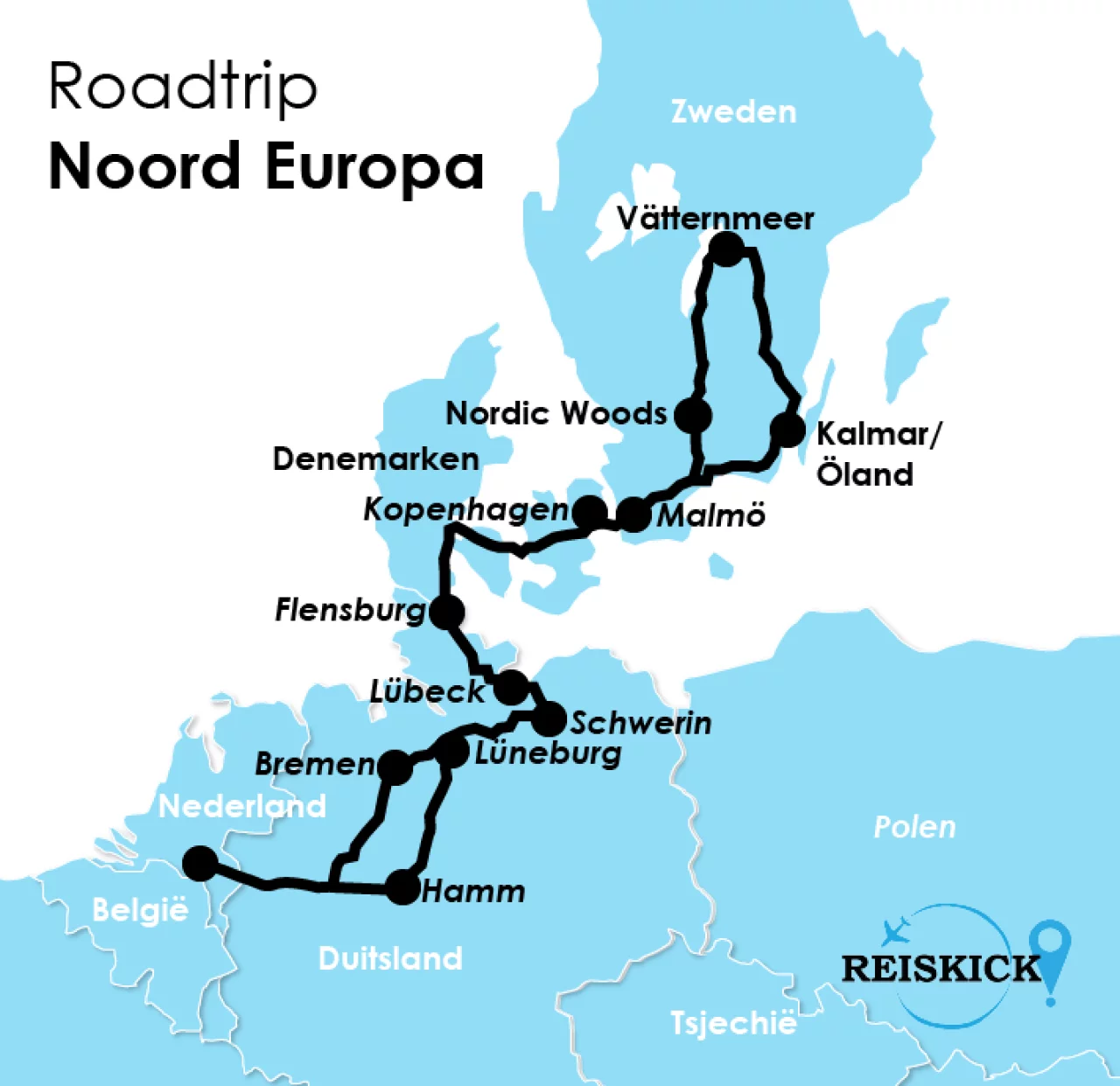 Met de auto naar Zweden - route Reiskick