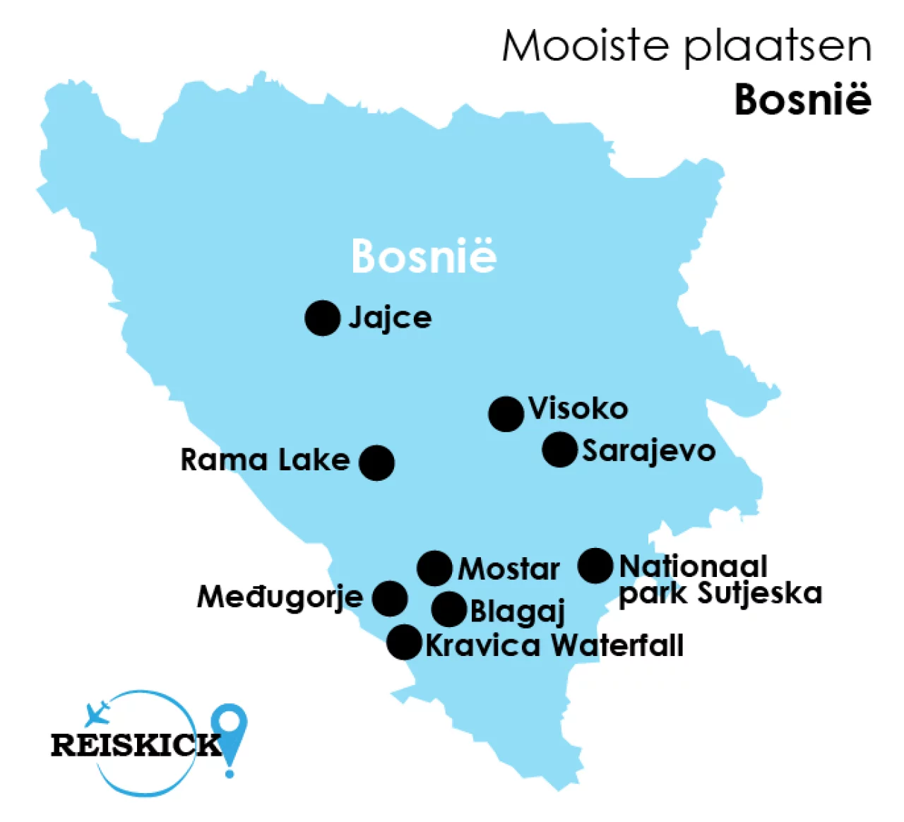 Reiskick kaart Bosnië